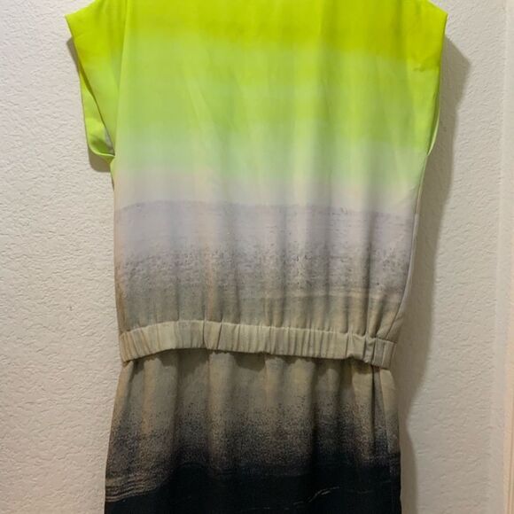 Diane von Furstenberg Tara Dress, Neon Green, Gray and Black, Size 6 H6 - Picture 5 of 9